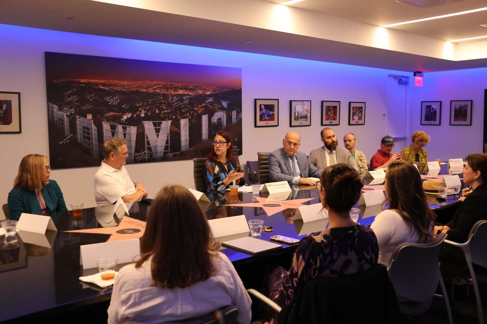 Below: Friedman with members of the Hollywood Chamber of Commerce.