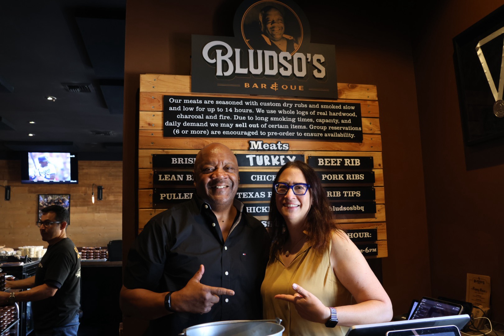 Rep. Friedman with Kevin Bludso's of Bludso's BBQ
