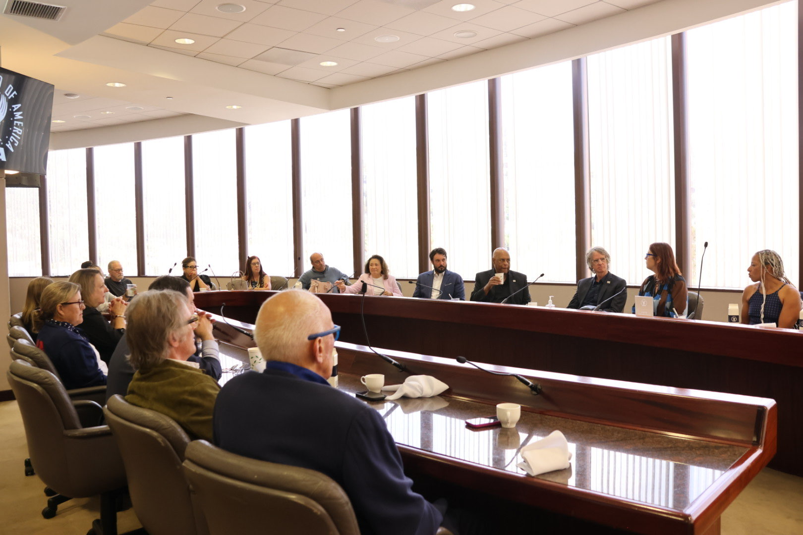 Friedman listens to introductions from DGA Leadership Council members.
