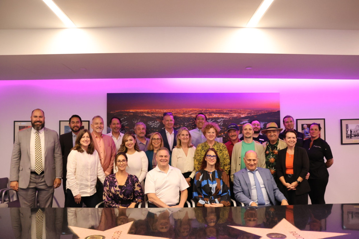 Below: Friedman with members of the Hollywood Chamber of Commerce. 