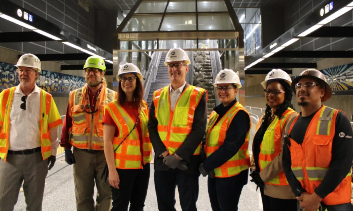 Rep Friedman in metro station