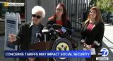 Friedman with seniors and a veteran speaking out against Social Security cuts