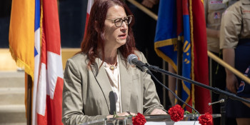Above: Friedman delivers remarks at ANCA Burbank’s Armenian Genocide Commemoration in Burbank. 