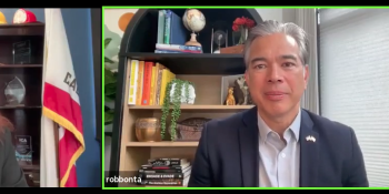 Friedman and Bonta during Facebook Live Town Hall
