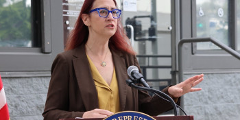 Rep. Friedman outside of Beverly Saban Clinic
