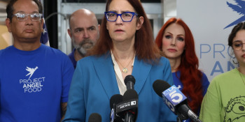 Above: Friedman with Project Angel Food volunteers.