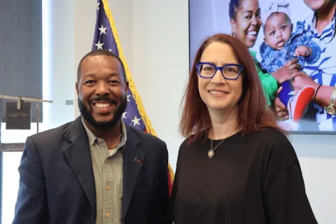 Friedman hosting an LGBTQ roundtable with local organizations and advocates.