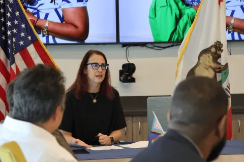 Friedman hosting an LGBTQ roundtable with local organizations and advocates.